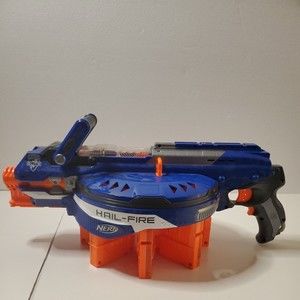 NERF N-Strike Elite Motorized Hail Fire Blaster 8 Clips w/ Darts Working Great